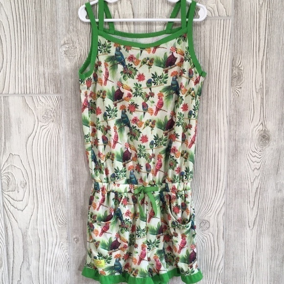 American Girl Green Parrot 🦜 Bird Romper Size Girls Medium - Picture 1 of 7